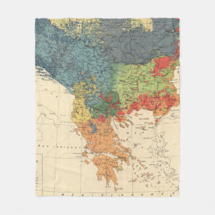 Vintage Map of The Balkans (1918) Fleece Blanket