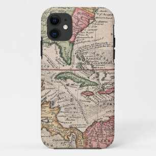 Vintage Map of The Caribbean (1732) iPhone 11 Case