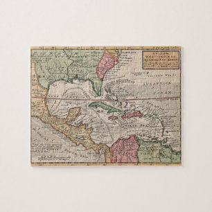 Vintage Map of the Caribbean (1732) Jigsaw Puzzle