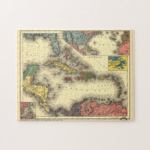 Vintage Map of The Caribbean (1898) Jigsaw Puzzle