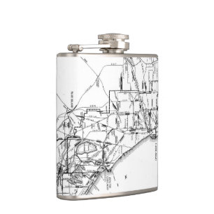 Vintage Map of The Chicago Railroad Network (1913) Hip Flask