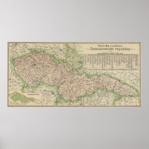 Vintage Map of The Czech Republic (1920) Poster