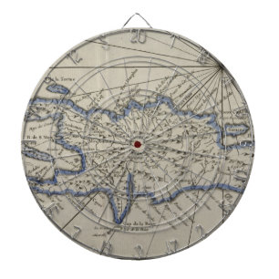 Vintage Map of The Dominican Republic (1750) Dartboard