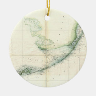 Vintage Map of The Florida Keys (1859) Ceramic Ornament