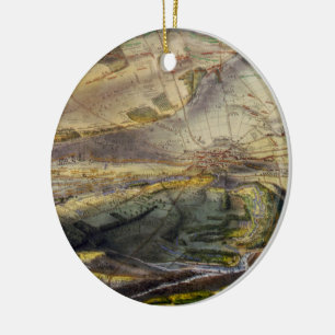 Vintage Map of The Gettysburg Battlefield (1863) Ceramic Tree Decoration