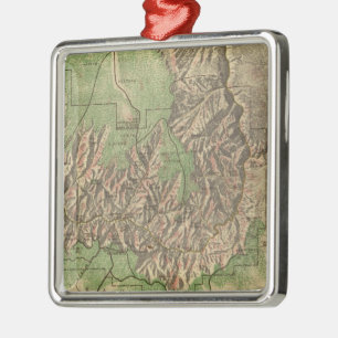 Vintage Map of The Grand Canyon (1926) Metal Tree Decoration