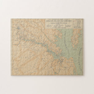 Vintage Map of The James River (1899) Jigsaw Puzzle