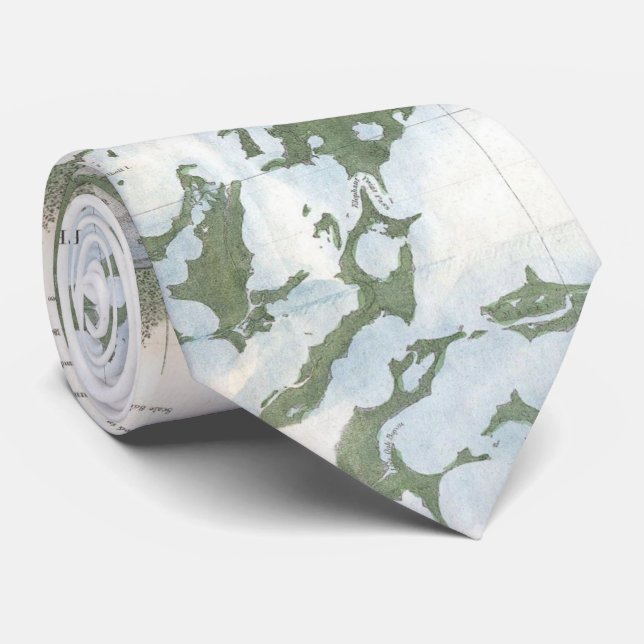 Vintage Map of The Mississippi Sound (1866) Tie (Rolled)