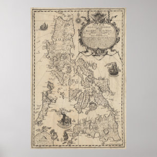 Vintage Map of The Philippines (1744) Poster