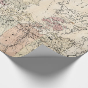 Vintage Map of The Puget Sound (1891) Wrapping Paper