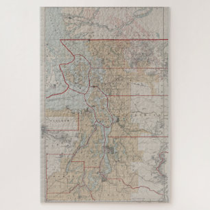 Vintage Map of The Puget Sound (1899) Jigsaw Puzzle