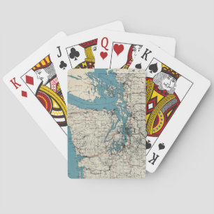 Vintage Map of The Puget Sound (1919) Playing Cards