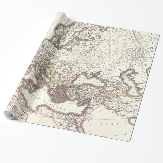Vintage Map of The Roman Empire (1865) Wrapping Paper (Unrolled)