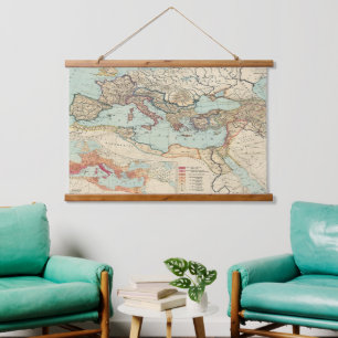 Vintage Map of The Roman Empire (1889) Wall Hanging Tapestry