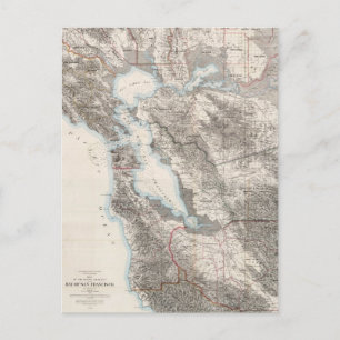 Vintage Map of The San Francisco Bay (1873) Postcard