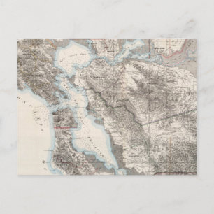 Vintage Map of The San Francisco Bay (1873) Postcard