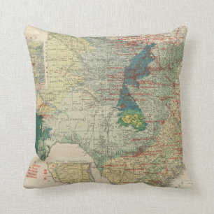 Vintage Map of The Texas Oil and Gas Fields (1920) Cushion