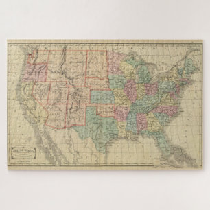 Vintage Map of The United States (1864) Jigsaw Puzzle