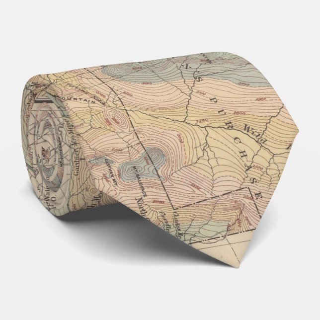 Vintage Map of The White Mountains (1881) Tie (Rolled)