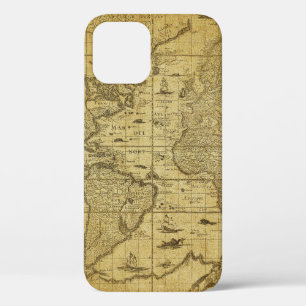 vintage map of the world 1635 iPhone 12 case