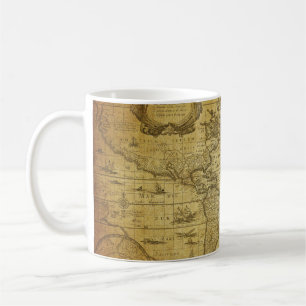 vintage map of the world 1635 coffee mug