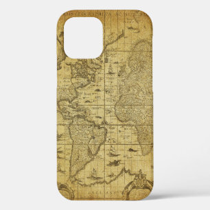 vintage map of the world 1635 iPhone 12 case