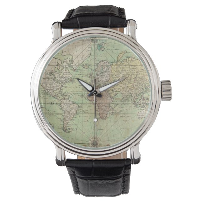 Vintage Map of The World (1778) Watch (Front)
