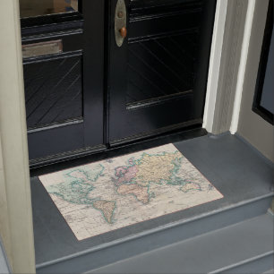 Vintage Map of The World (1801) Doormat