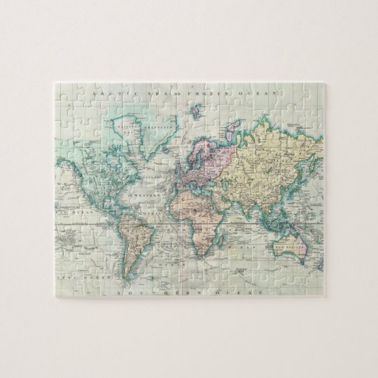 vintage map of the world 1801 jigsaw puzzle zazzlecomau