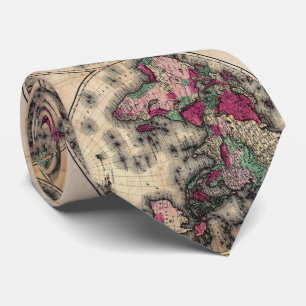 Vintage Map of The World (1862) - Stylised Tie