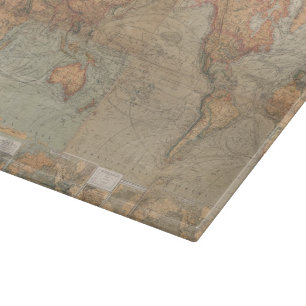 Vintage Map of The World (1870) Cutting Board