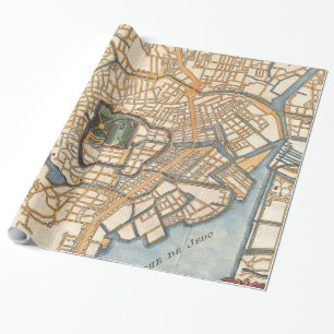 Vintage Map of Tokyo Japan (1752) Wrapping Paper