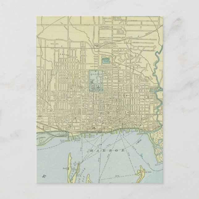 Vintage Map of Toronto (1901) Postcard (Front)