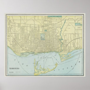 Vintage Map of Toronto (1901) Poster