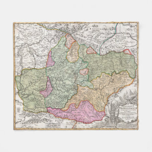 Vintage Map of Transylvania (1720) Fleece Blanket