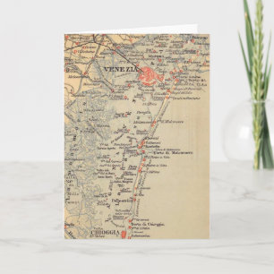 Vintage Map of Venice Italy Card