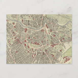 Vintage Map of Vienna Austria (1883) Postcard