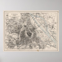 Vintage Map of Vienna Austria (1906)