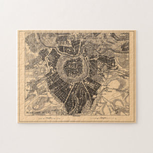 Vintage Map of Vienna Austria (1907) Jigsaw Puzzle