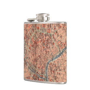 Vintage Map of Vienna Austria (1920) Hip Flask
