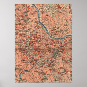 Vintage Map of Vienna Austria (1920) Poster