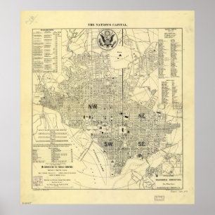 Vintage Map of Washington D.C. (1909) Poster
