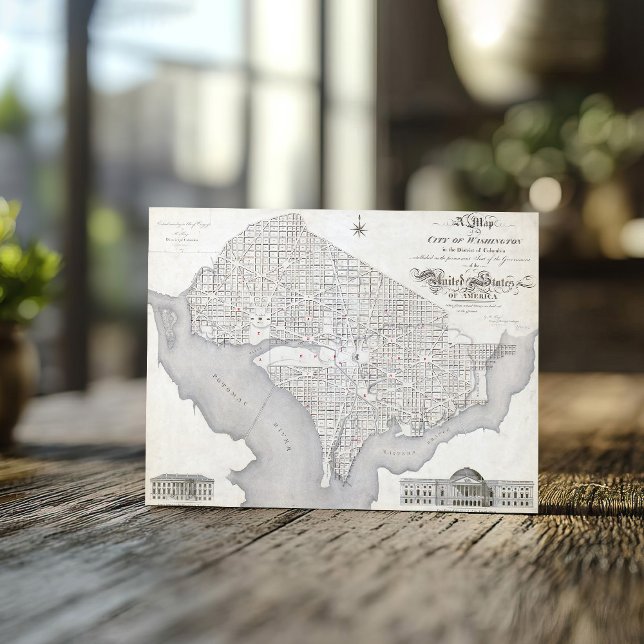 Vintage Map of Washington DC Postcard (Creator Uploaded)