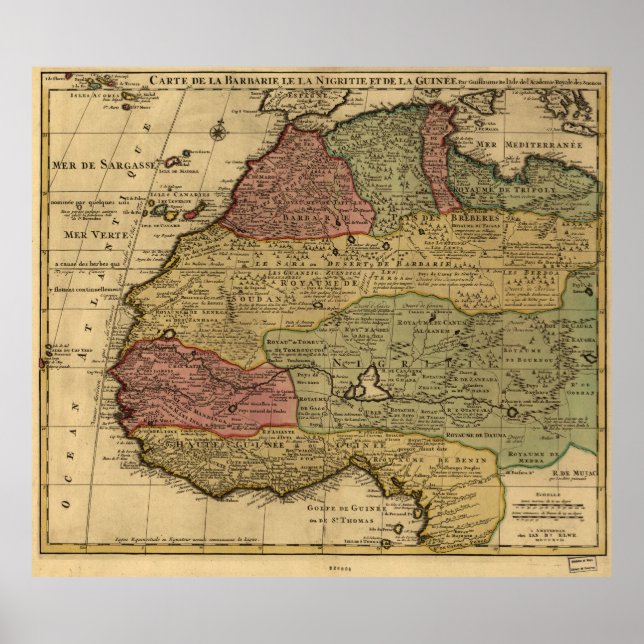 Vintage Map of West Africa (1742) Poster (Front)