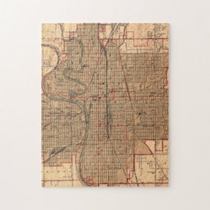 Vintage Map of Wichita Kansas (1943) Jigsaw Puzzle
