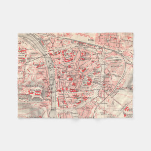 Vintage Map of Wurzburg Germany (1905) Fleece Blanket