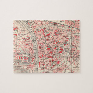 Vintage Map of Wurzburg Germany (1905) Jigsaw Puzzle