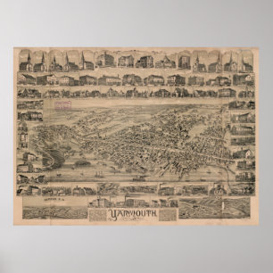 Vintage Map of Yarmouth Nova Scotia (1889) Poster