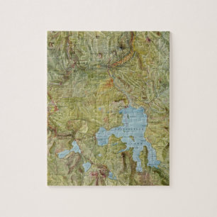 Vintage Map of Yellowstone National Park (1898) Jigsaw Puzzle