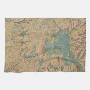 Vintage Map of Yellowstone National Park (1914) Tea Towel